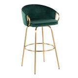 Claire - Contemporary / Glam Fixed Height Bar Stool (Set of 2) Round Footrest (Set of 2) - Furniture Home Direct