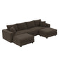 Deep Seat Convertible Sofa With Soft Pillows And Ottomans - Furniture Home Direct