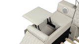 Queen Bed Upholstered Platform with Built in Lighting Beige - Furniture Home Direct