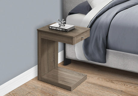 Accent Table, C - Shaped Contemporary & Modern - Taupe - Furniture Home Direct