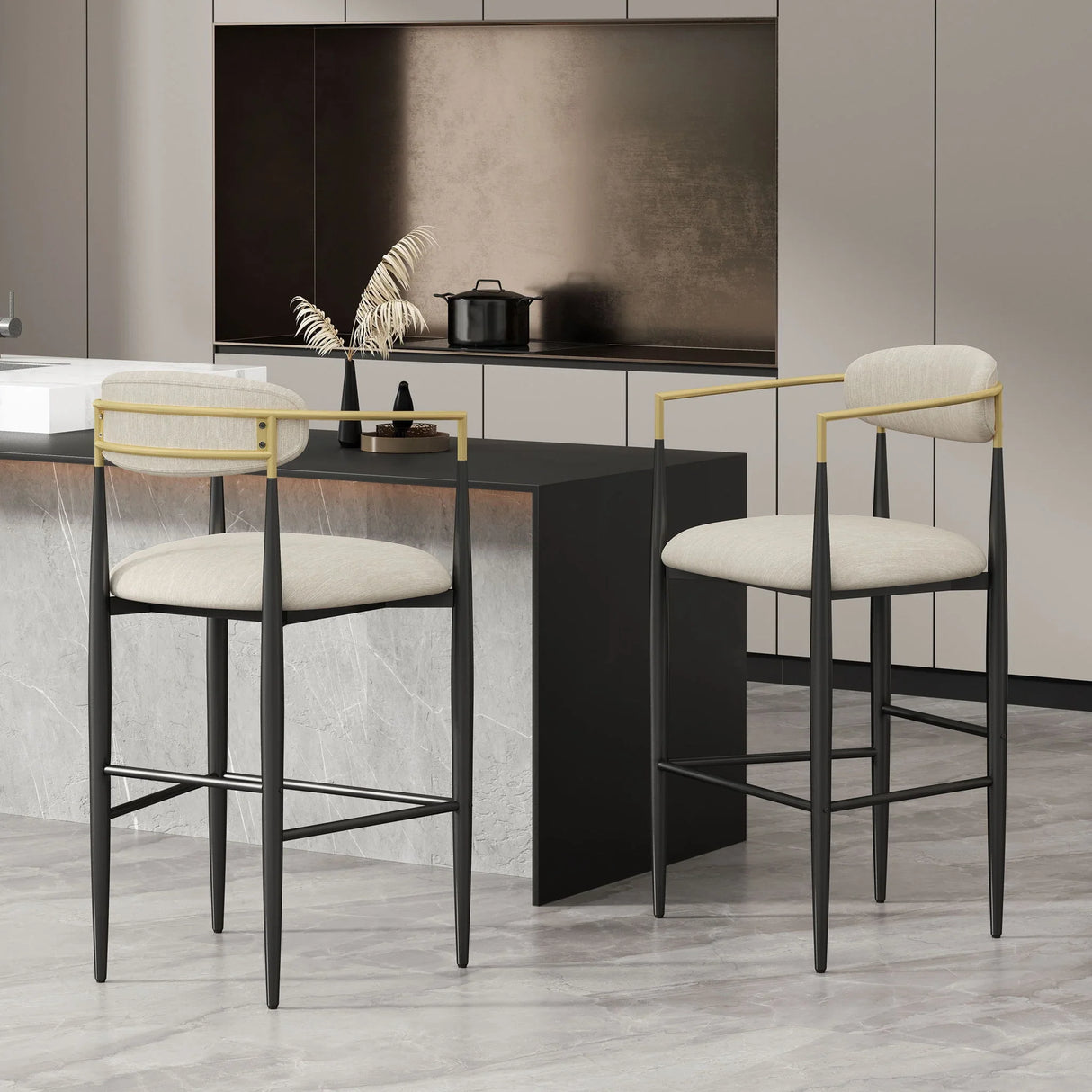 Counter Height Upholstered Barstools (Set of 2)