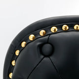 Counter Height Bar Stools Tufted PU Leather Swivel Black - Furniture Home Direct