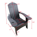 Outdoor Or Indoor Wood Adirondack Chair With An Hole To Hold Umbrella, On The Arm - Furniture Home Direct