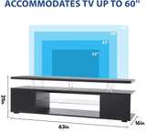TV Stand LED Gaming Entertainment Center, Media Storage Console Table With Large Side Cabinet - Furniture Home Direct