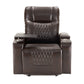 Power Motion Recliner With USB Charging Port And Hidden Arm Storage 2 Convenient Cup Holders Design And 360 Degree Swivel Tray Table - Furniture Home Direct