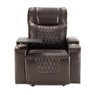 Power Motion Recliner With USB Charging Port And Hidden Arm Storage 2 Convenient Cup Holders Design And 360 Degree Swivel Tray Table - Furniture Home Direct