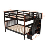 Stairway Bunk Bed With Storage And Guard Rail For Bedroom - Furniture Home Direct