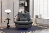 270 Swivel Glider Recliner Chair, Power Recliner Rocking Chair, USB Port Charge For Nursery Chair With Atmosphere Lamp For Living Room Bedroom Apartment - Furniture Home Direct