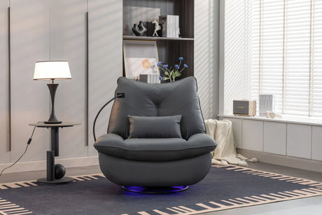 270 Swivel Glider Recliner Chair, Power Recliner Rocking Chair, USB Port Charge For Nursery Chair With Atmosphere Lamp For Living Room Bedroom Apartment - Furniture Home Direct