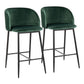 Fran - Pleated Waves Contemporary Fixed Height Counter Stool (Set of 2) - Furniture Home Direct