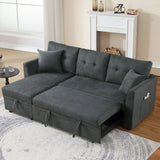Sectional Sofa Bed L Shaped Sofa Couch Bed With USB Port, Reversible Chaise With Storage - Furniture Home Direct
