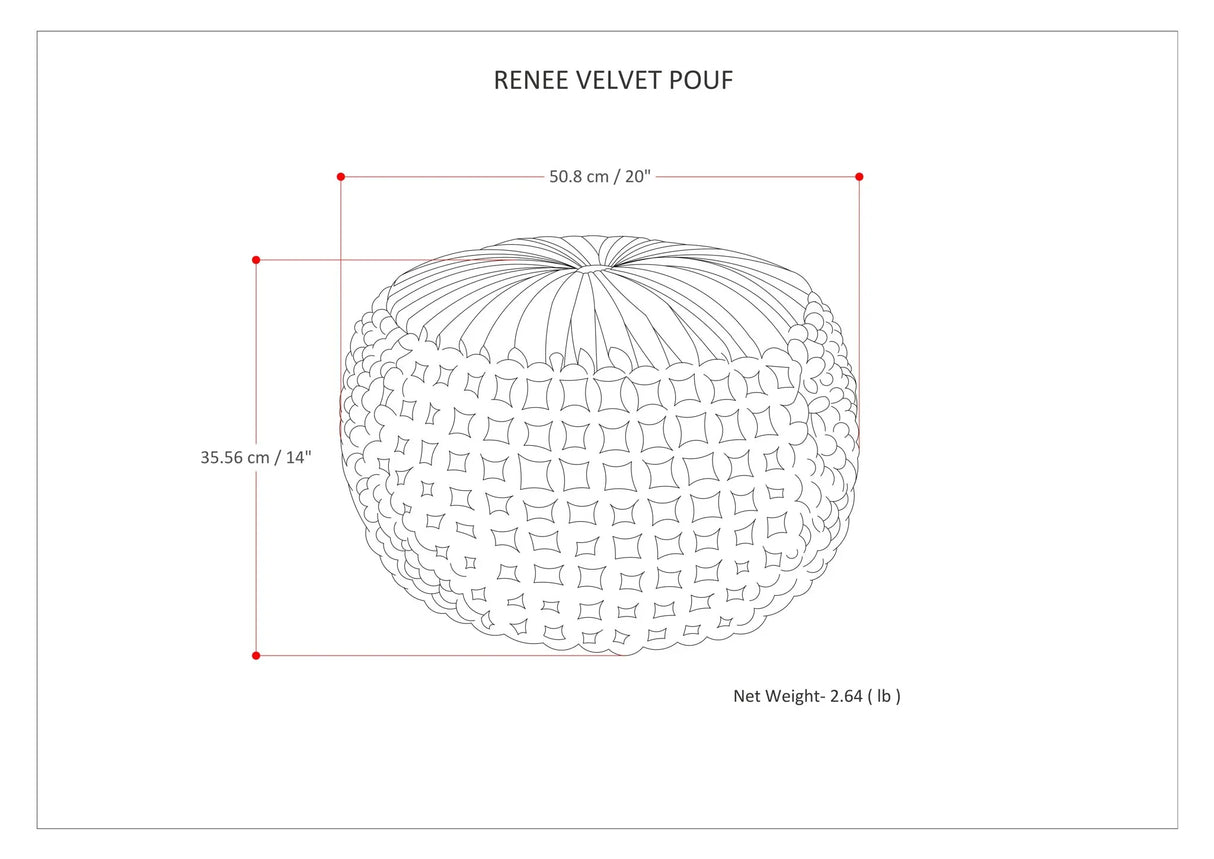Renee - Handcrafted Round Pouf - Furniture Home Direct