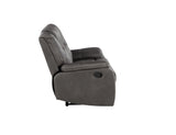 Katrine - Charcoal PU Manual Loveseat - Charcoal Black - Furniture Home Direct