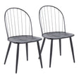 Riley - Industrial High Back Armless Chair (Set of 2) - Black - Furniture Home Direct