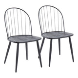 Riley - Industrial High Back Armless Chair (Set of 2) - Black - Furniture Home Direct