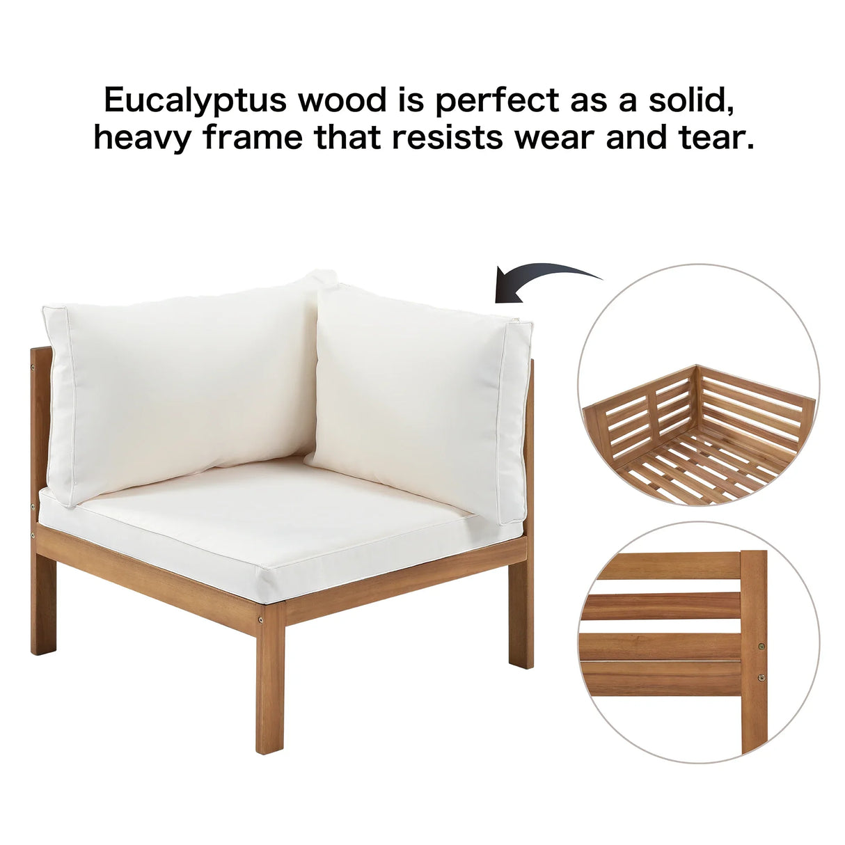2 Piece Outdoor Sectional Set - Beige - Furniture Home Direct