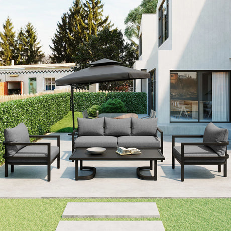 Modern Outdoor Patio Set - Gray - Furniture Home Direct
