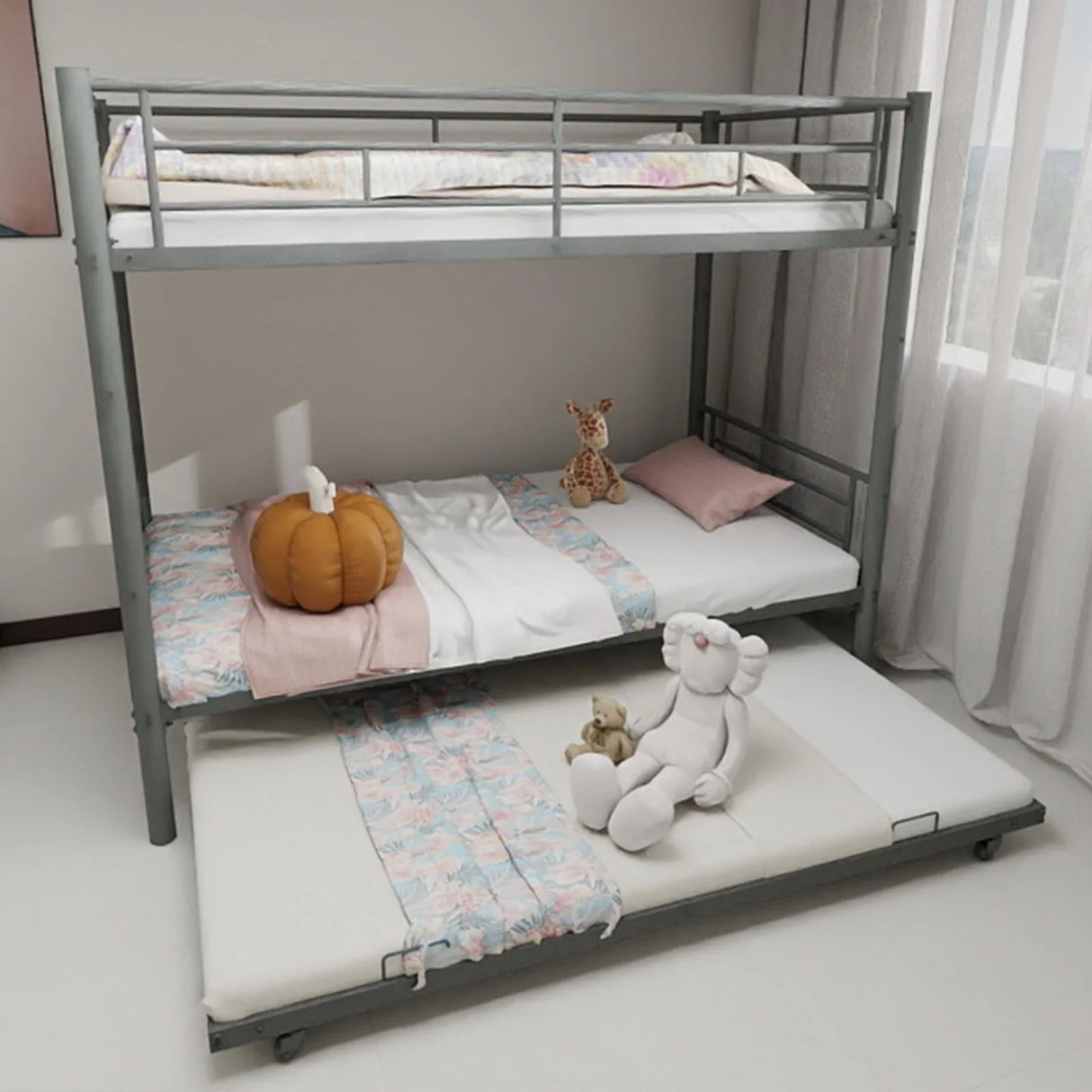 Bunk Bed For Kids, Convertible Frame With Ladders & Guardrail - Furniture Home Direct