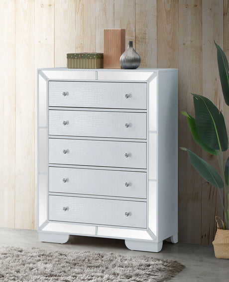Sleek Contemporary Storage Chest - White - Furniture Home Direct