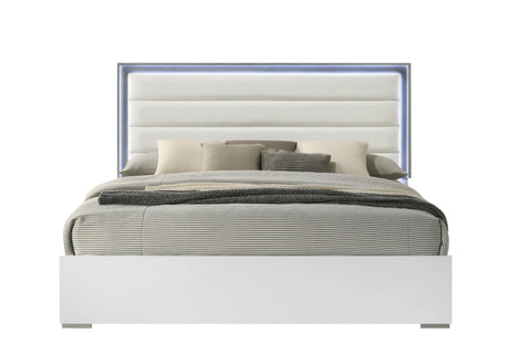 Bedroom Set Contemporary Full Bed Dresser Nightstand White - Furniture Home Direct