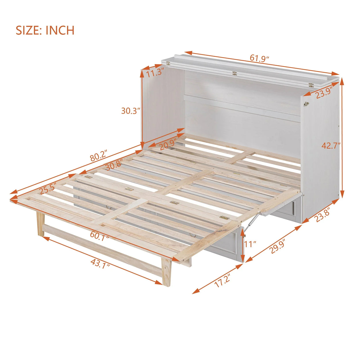 Murphy Bed With Large Drawers And Stylish Design - Furniture Home Direct