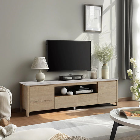 Modern TV Stand With LED Lights Entertainment Center TV Cabinet With Storage For Up To 75" For Gaming Living Room Bedroom - Furniture Home Direct