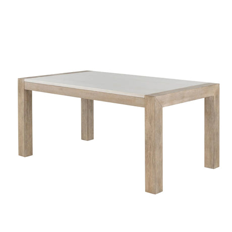 Vanilla - Real Marble Dining Table And Chair Set With Upholstery - Beige / Natural - Furniture Home Direct