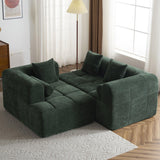 Sectional Sofa Modular Tufted Chenille Upholstery Green - Furniture Home Direct