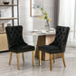 Nikki - Modern, High-End Tufted Solid Wood Contemporary Velvet Upholstered Dining Chair With Golden Stainless Steel Plating Legs, Nailhead Trim (Set of 2) - Furniture Home Direct