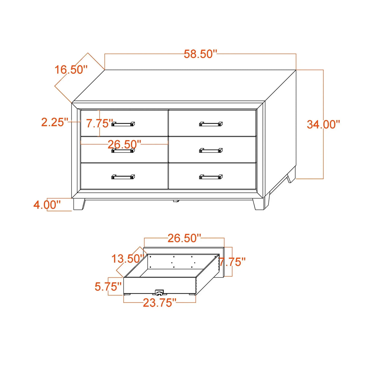 Bedroom Bundle - Soluto Set - Bed + Dresser + Mirror + Chest + Night Stand + Rug - Furniture Home Direct