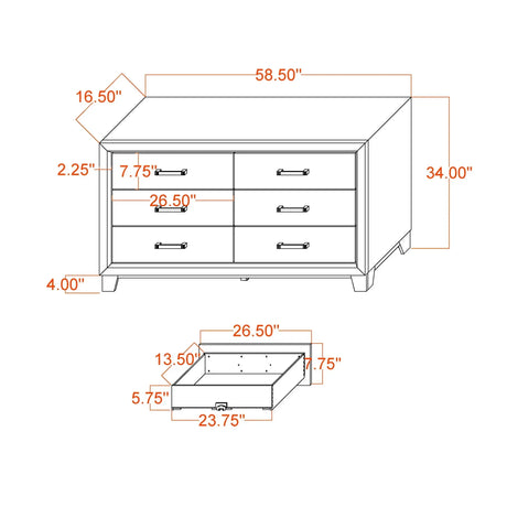 Bedroom Bundle - Soluto Set - Bed + Dresser + Mirror + Chest + Night Stand + Rug - Furniture Home Direct