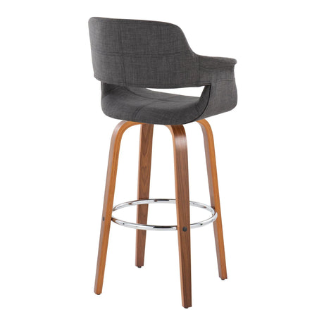 Vintage Flair - Mid Century Modern Fixed Height Barstool With Swivel & Round Footrest (Set of 2) - Furniture Home Direct