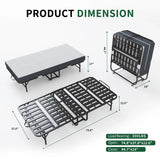 Twin Folding Bed With Memory Foam Mattress Portable Rollaway Bed Sturdy Metal Frame - Brushed Nickel - Furniture Home Direct