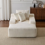 Oversized Chaise Lounge Chair Cozy Cloud Couch With 3 Throw Pillows And Wide Armrest - Furniture Home Direct