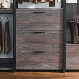 Closet System With Drawers Rods Industrial Frame Dark Brown - Furniture Home Direct