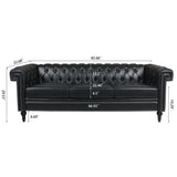 Traditional Square Arm Removable Cushion 3 Seater Sofa - Furniture Home Direct