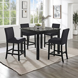 5 Piece Counter Height Dining Set With Table And Upholstered Chairs - Furniture Home Direct