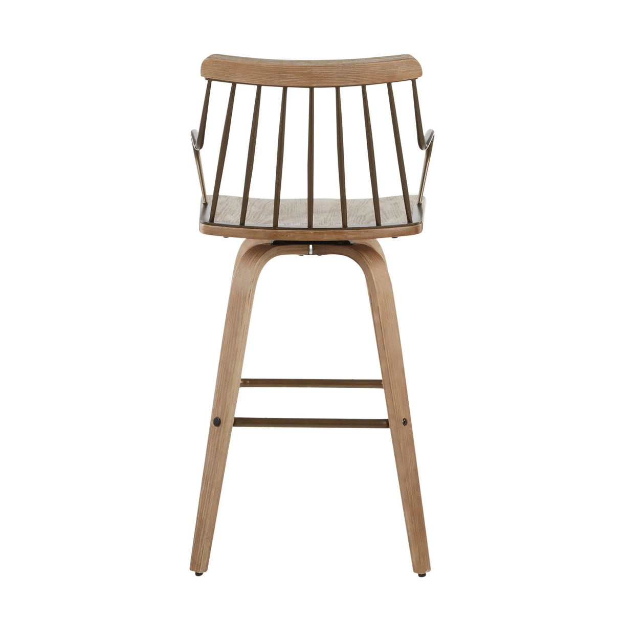 Preston - Farmhouse Counter Stool - White Washed / Antique Copper - Furniture Home Direct
