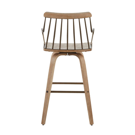 Preston - Farmhouse Counter Stool - White Washed / Antique Copper - Furniture Home Direct