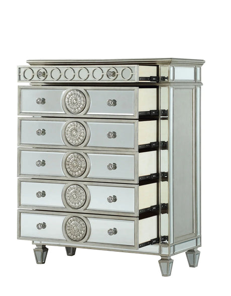 Varian - Mirrored Chest - Silver - Furniture Home Direct