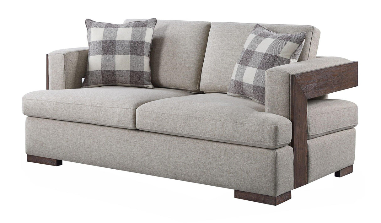 Niamey - Loveseat With 2 Toss Pillows - Walnut - Furniture Home Direct