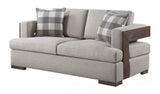 Niamey - Loveseat With 2 Toss Pillows - Walnut - Furniture Home Direct
