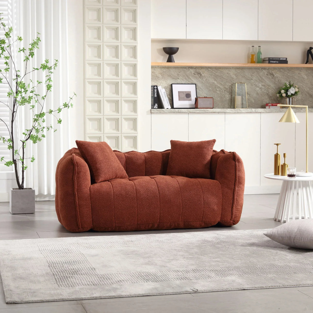 Cozy Beanbag Chair With High Resilience Foam Core For 2 - Furniture Home Direct