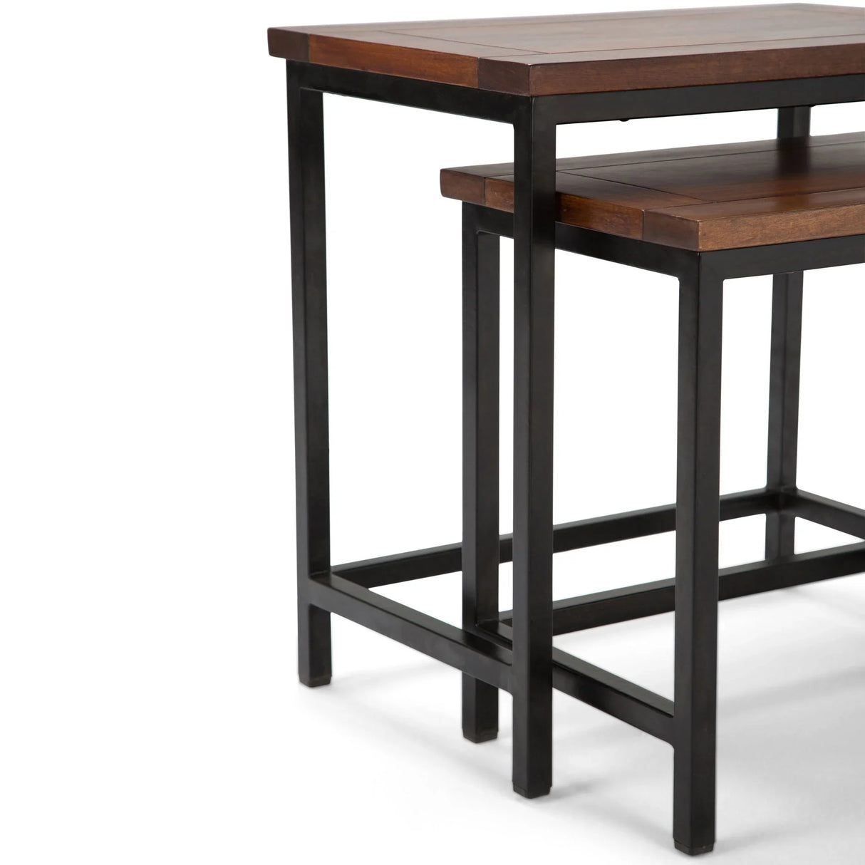 Skyler - 2 Piece Nesting End Table - Dark Cognac Brown - Furniture Home Direct