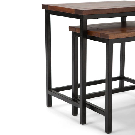 Skyler - 2 Piece Nesting End Table - Dark Cognac Brown - Furniture Home Direct