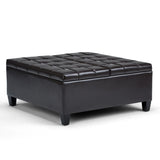 Harrison - Coffee Table Storage Ottoman - Tanners Brown - Furniture Home Direct