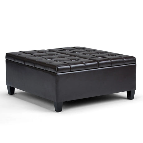 Harrison - Coffee Table Storage Ottoman - Tanners Brown - Furniture Home Direct