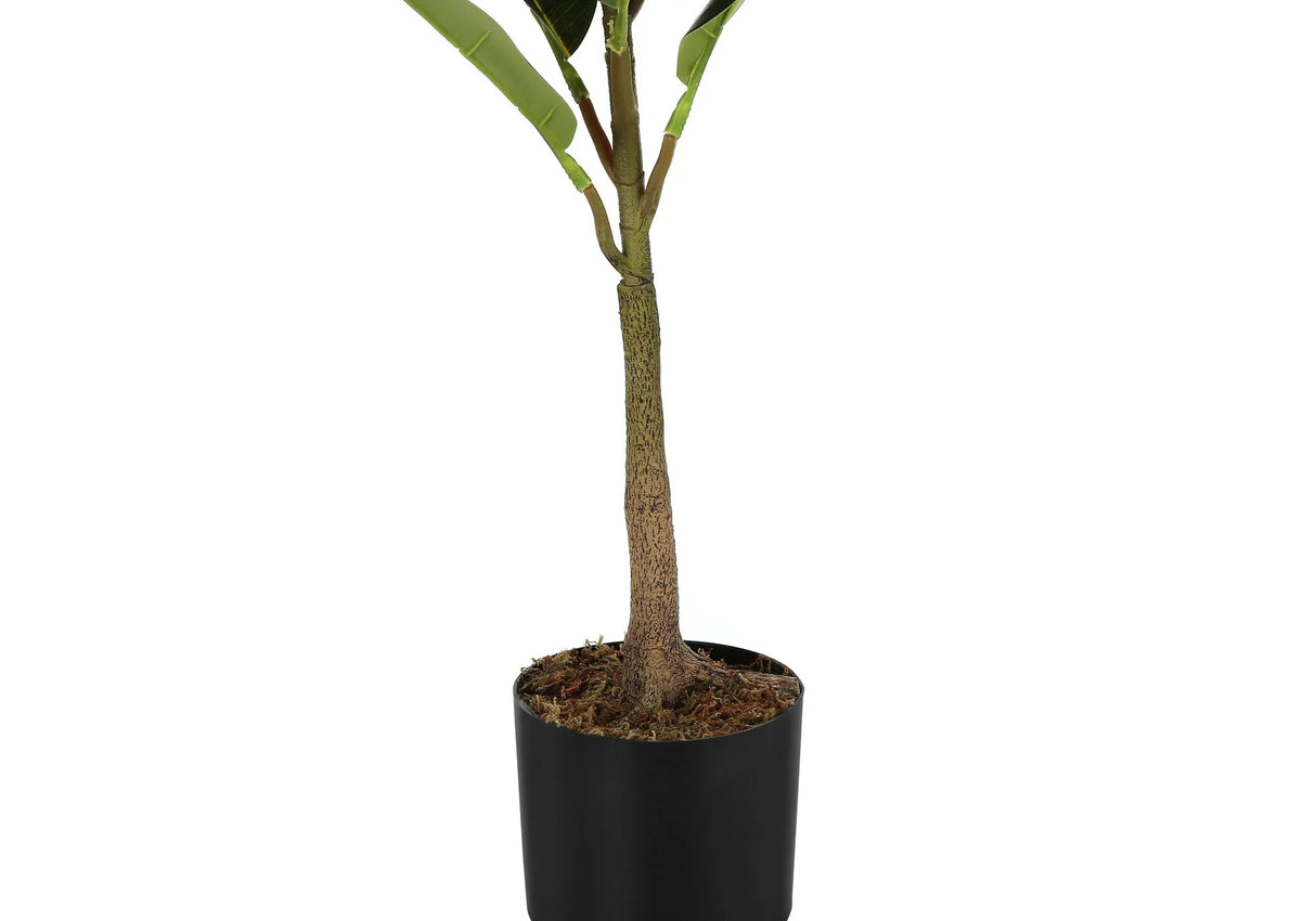 Artificial Plant, 40" Tall, Rubber Tree, Indoor, Faux, Fake, Floor, Greenery, Potted, Real Touch, Decorative - Green / Black - Furniture Home Direct
