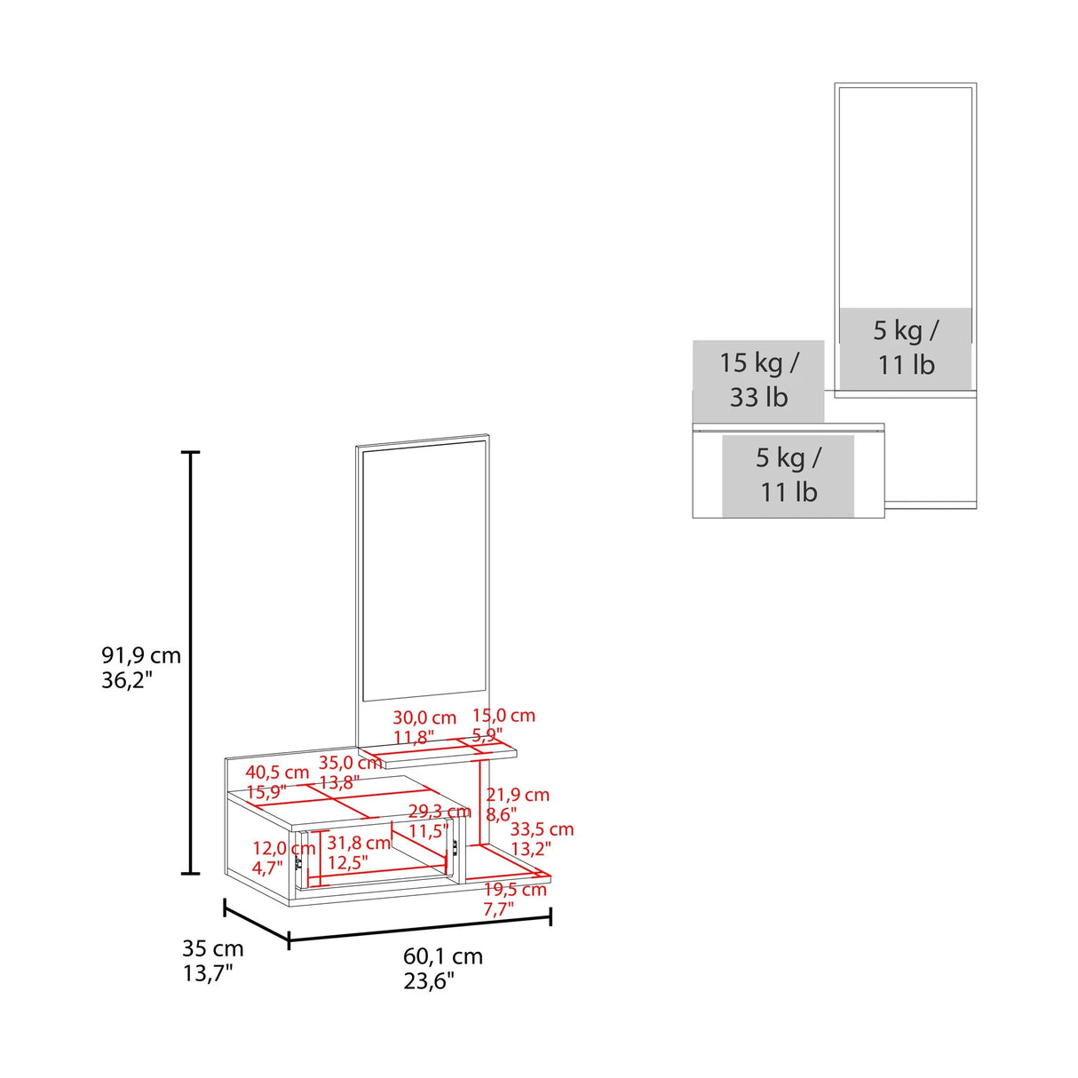 Lowell - Floating Hallway Cabinet - Furniture Home Direct