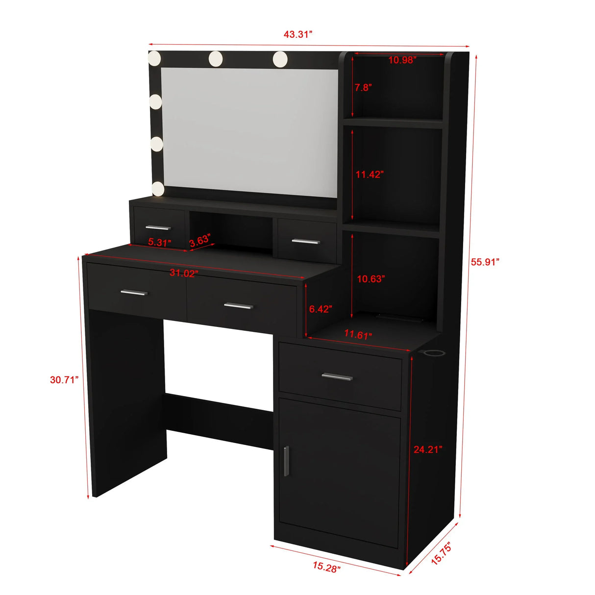 Newly Designed Smart Mirror Dressing Table With Drawers And Storage Cabinet, Dressing Table With Dressing Pad For Bedroom, Dressing Room - Furniture Home Direct